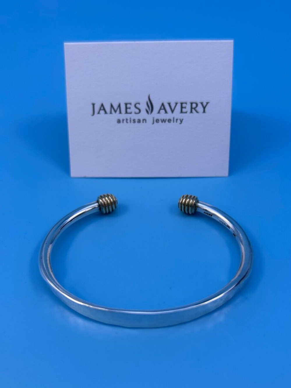 James Avery Retired Hammered Beehive 14K Gold & 925 Sterling Silver Bracelet